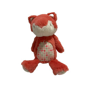 Little Journey Aldi Coral Peach Fox Plush Polka Dot Tummy Stuffed Animals